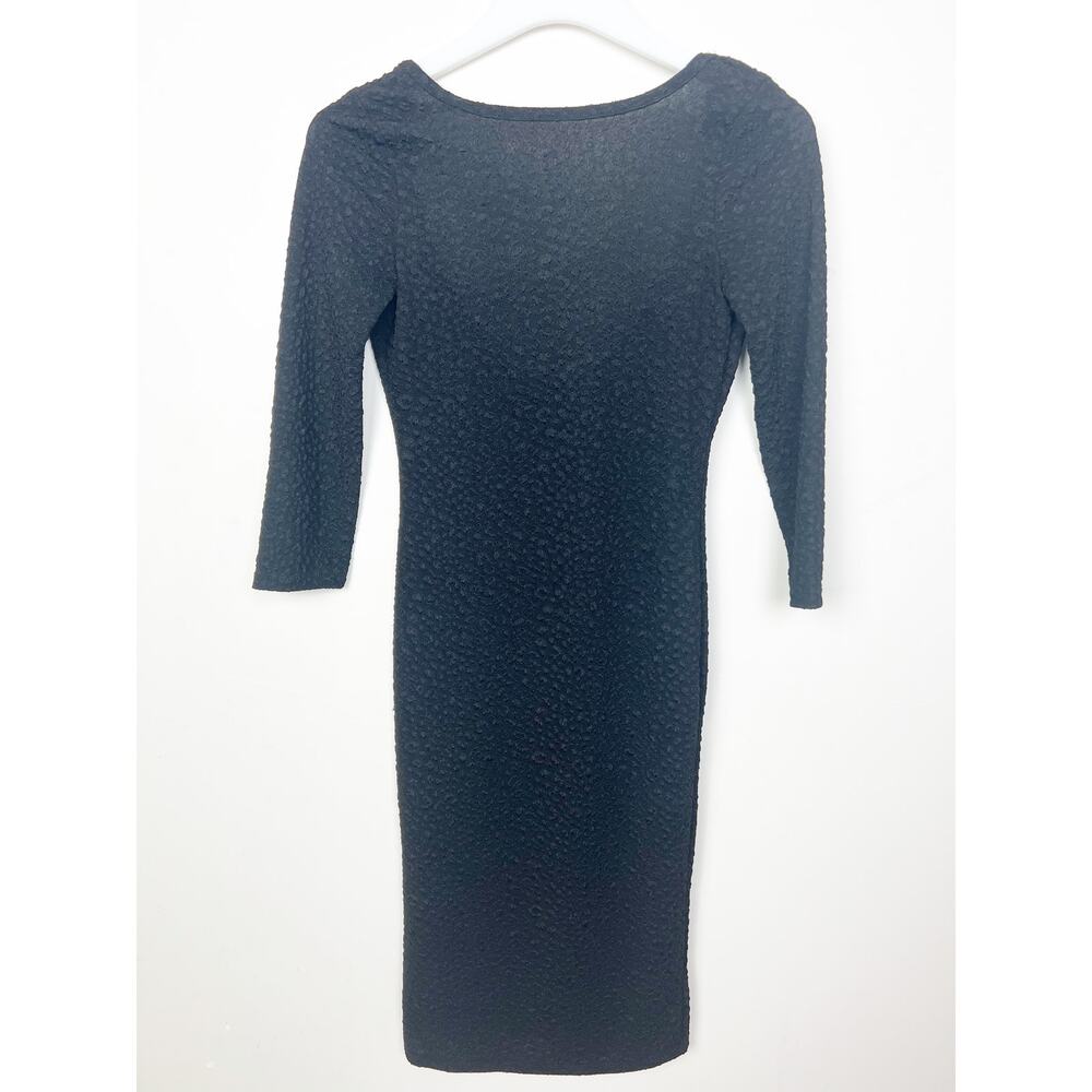 love J Black Textured Boatneck Scoop back Bodycon Dress Size Small